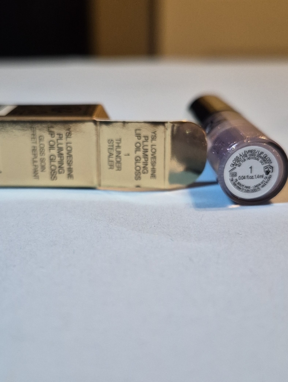 Yves Saint Laurent Love Shine Plumping Lip Oil Gloss: Thunder Stealer, .04oz NIB - Picture 6 of 6